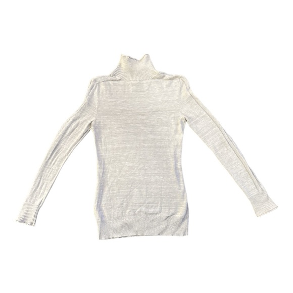 Free People Silver Mock Turtleneck Sweater With Lace Detail Women’s Size Small - Picture 3 of 11